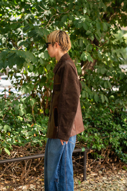 Combination leather jacket