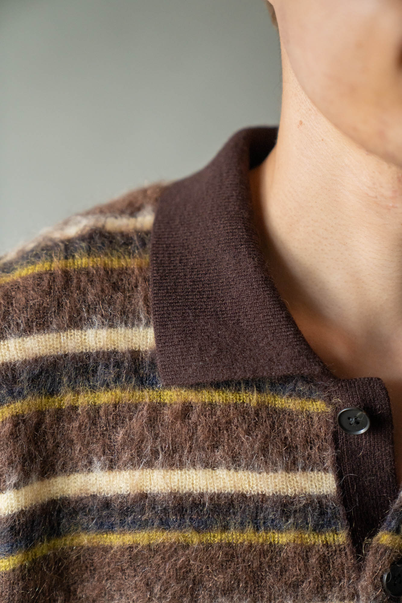 KID MOHAIR RIBBED KNIT POLO LS(ST.1647)