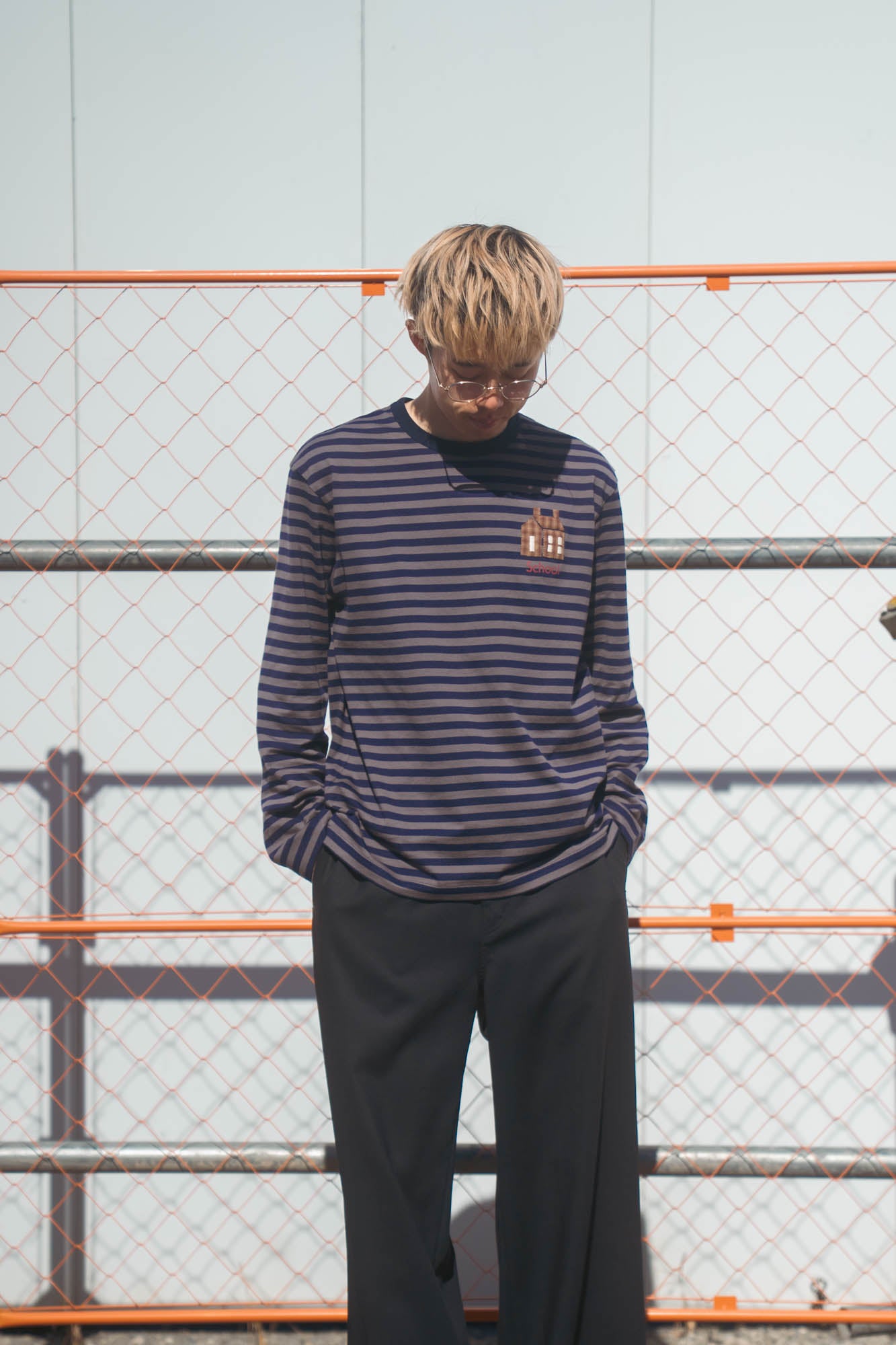 sign別注 Hand-Embroidered Stripe Long Sleeve T-Shirt