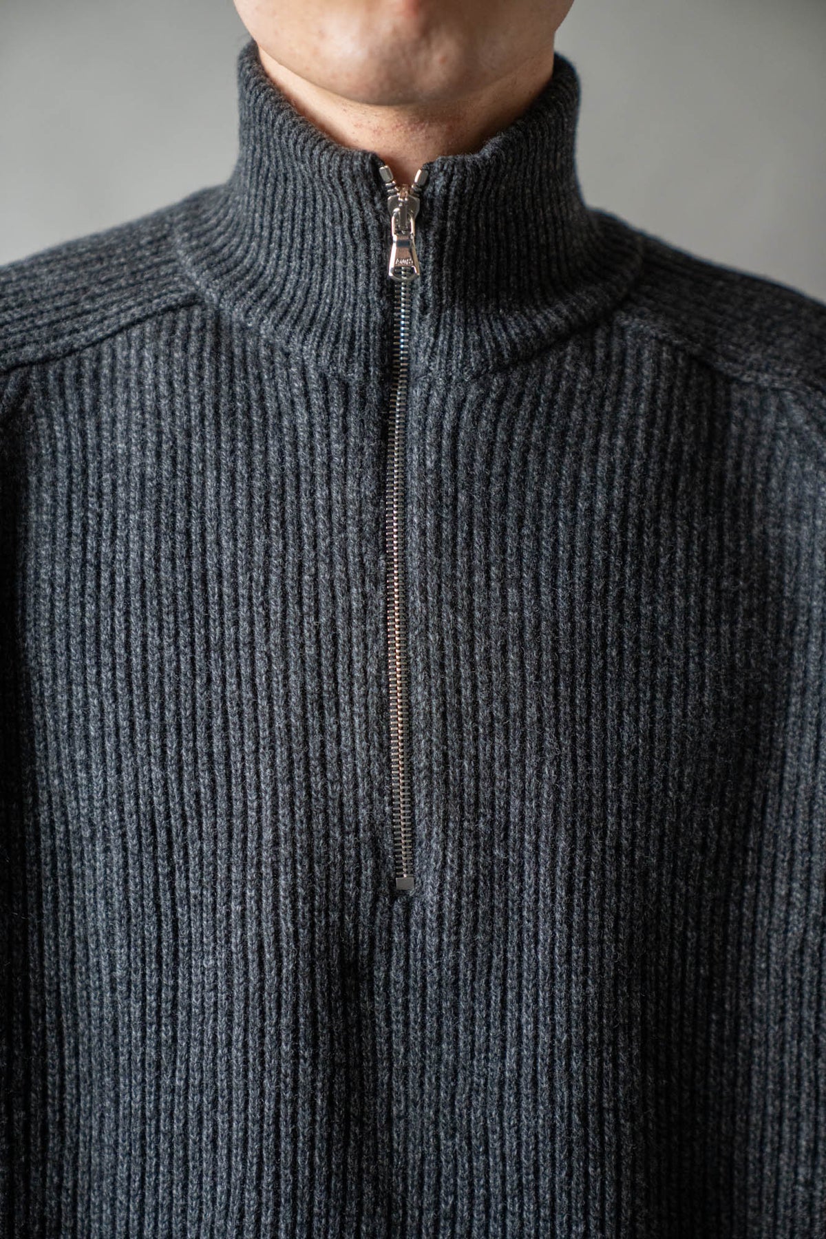 HALF ZIP RIBBED JUMPER