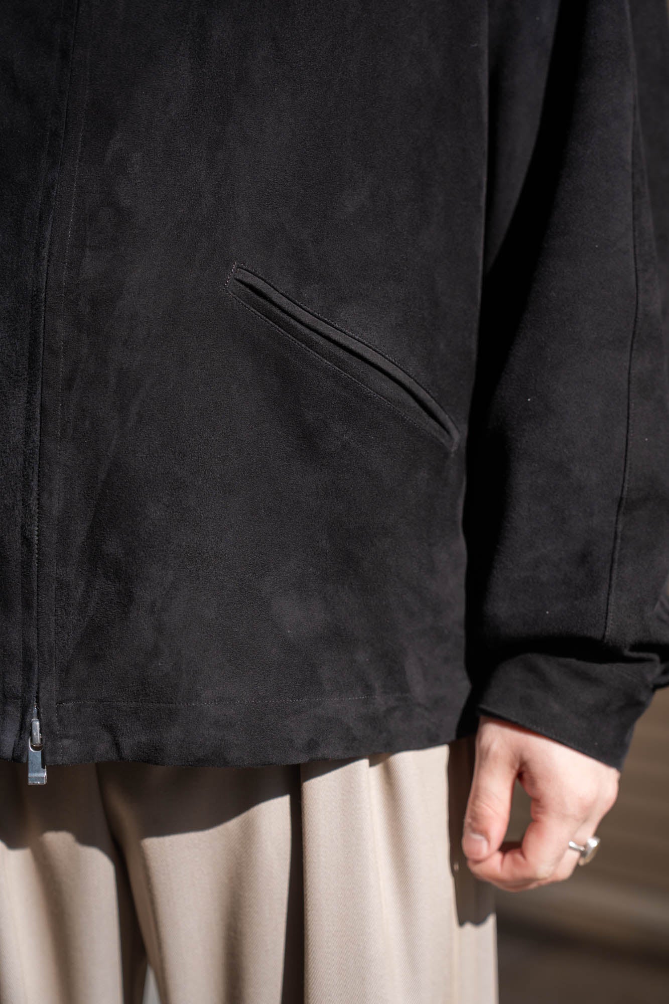 sheep suede light blouson