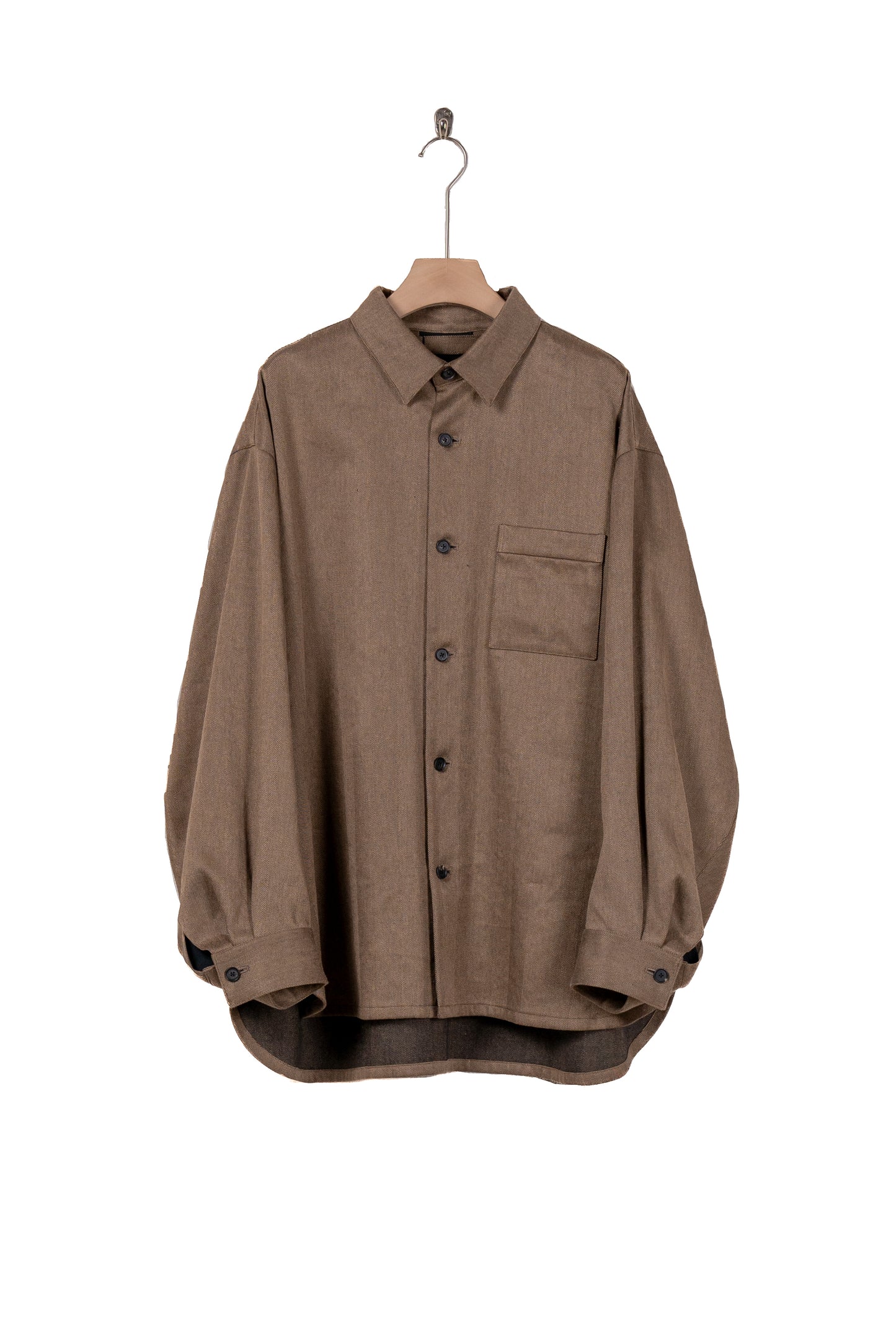 Linen Herringbone Wide Shirt