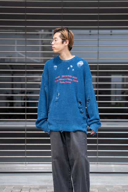 Indigo pullover knit