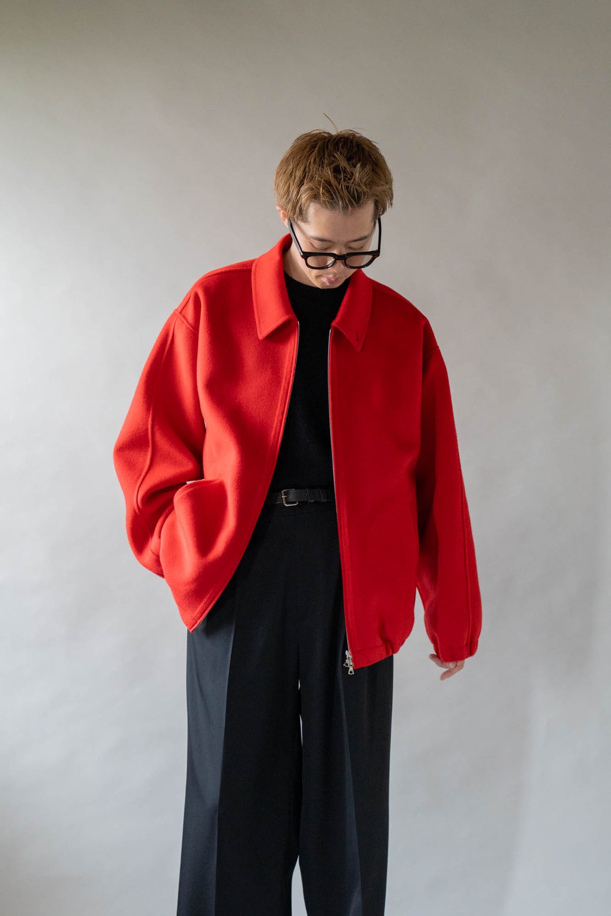 W/CA DOUBLE FACE CLOTH ZIP JACKET(ST.1545)