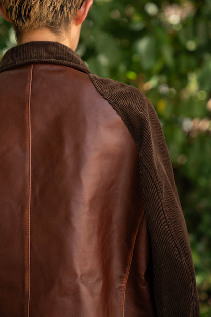 Combination leather jacket