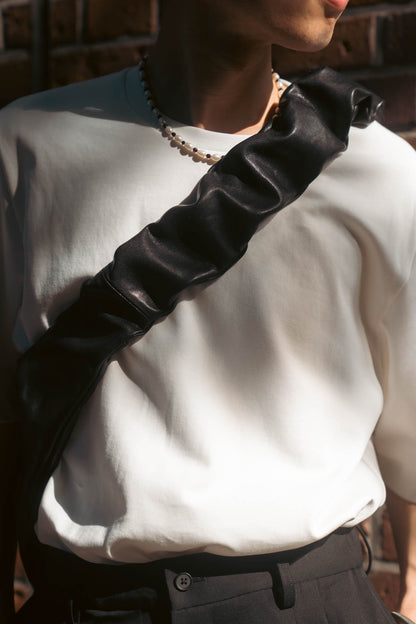 GOAT LEATHER TWIST SHOULDER BAG(ST.1679)