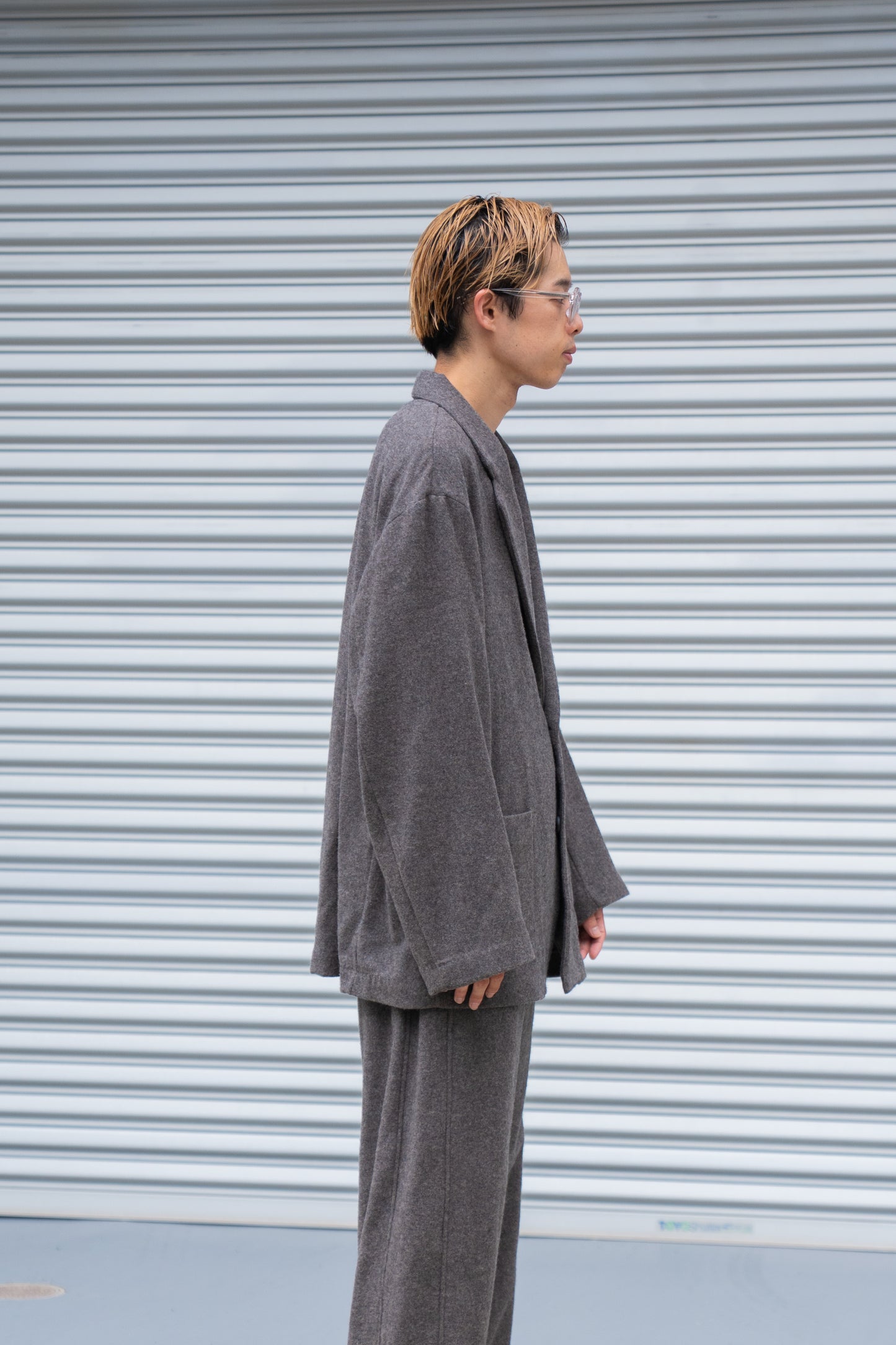 WOOL/CASHMERE FLEECE SINGLE BREASTED JACKET(ST.1268)