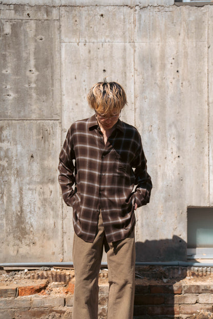 LY/VIS CHECK OVERSIZED LS SHIRT(ST.1461)