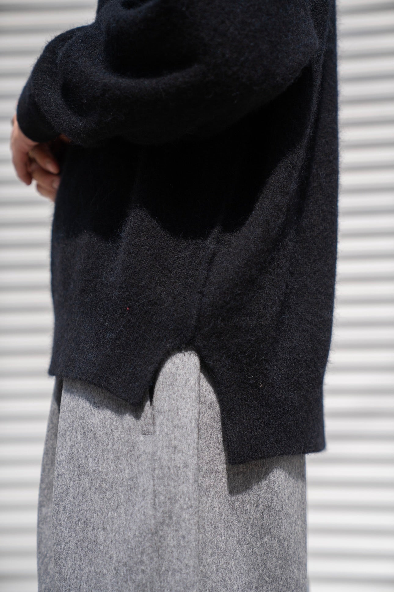 WOOL/ALPACA KNIT LOOSE TURTLE NECK PO(ST.1295)