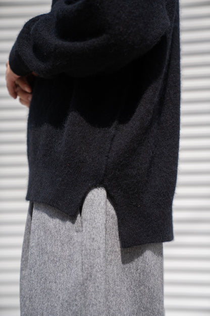 WOOL/ALPACA KNIT LOOSE TURTLE NECK PO(ST.1295)
