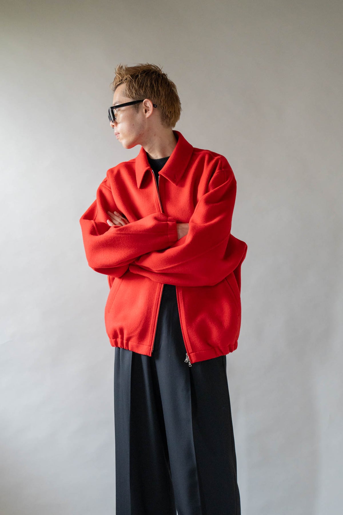 W/CA DOUBLE FACE CLOTH ZIP JACKET(ST.1545)