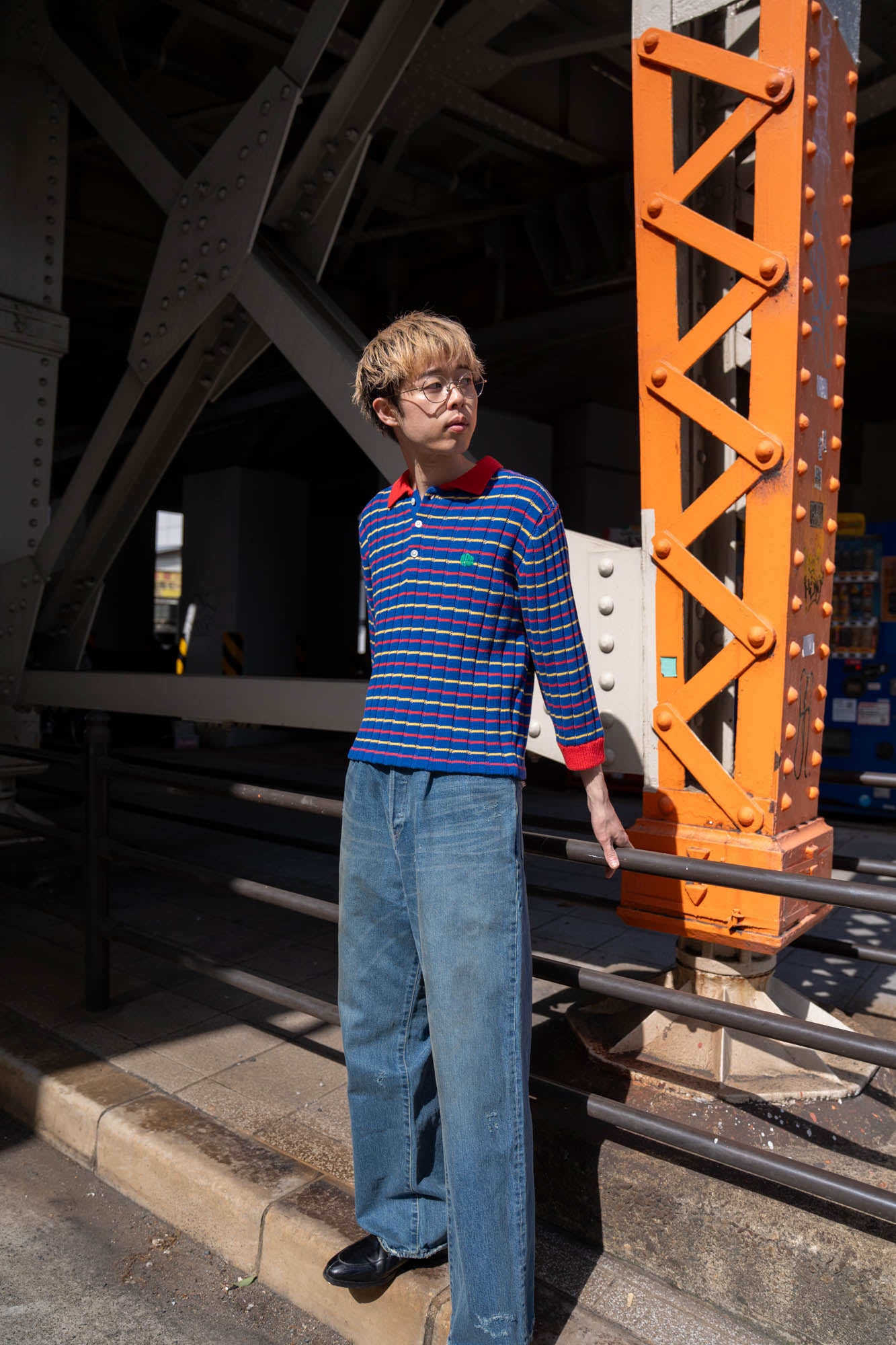 KNITTED CROPPED POLO SHIRT