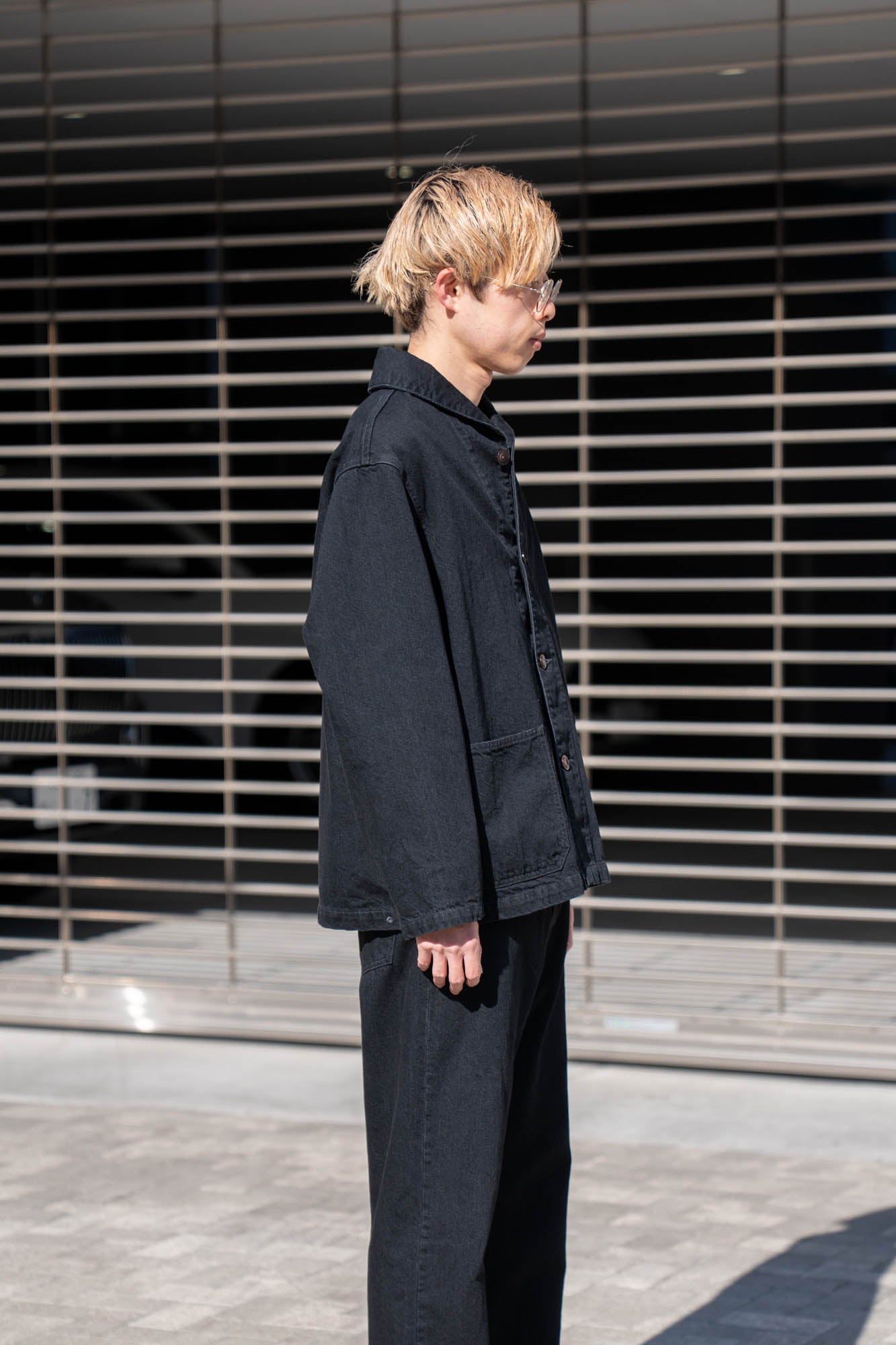 【濃紺】【極美品】BLACKSIGN ブラックサイン カバーオール ハンドメイド CO/HE USN SHAWL COVERALL – sign | サイン