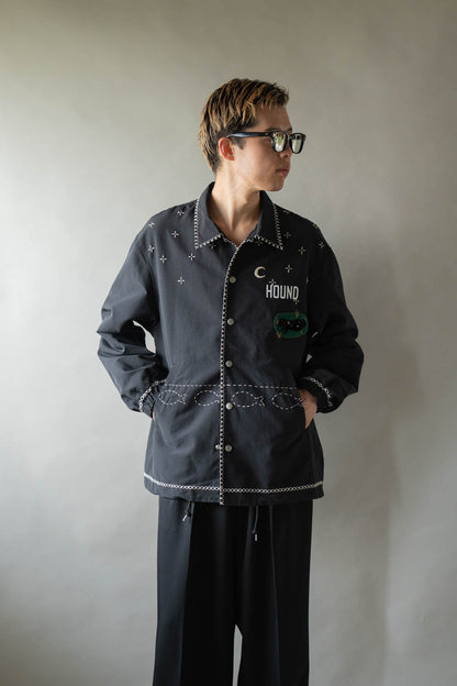 Cross-stitch coach jacket