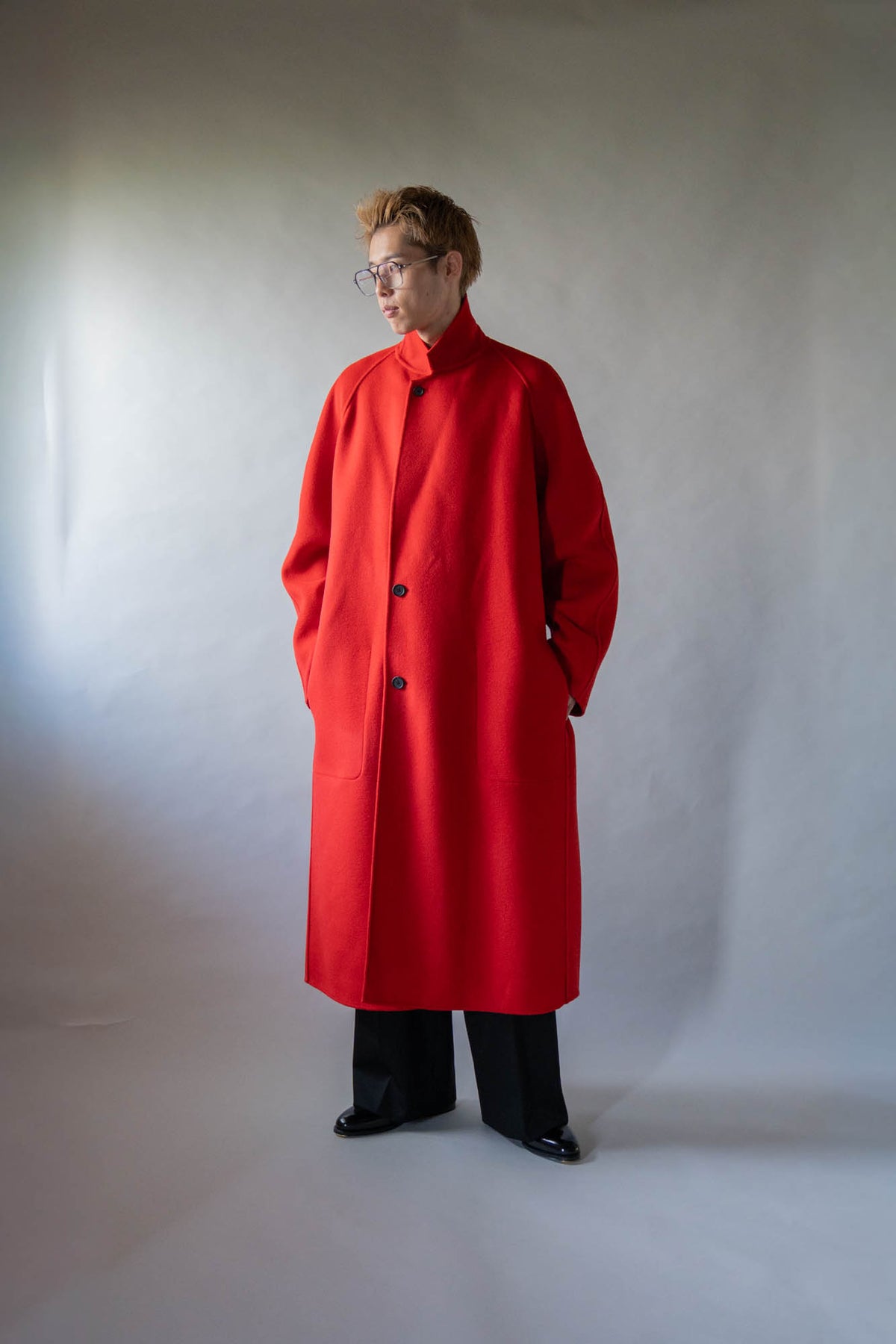 W/CA DOUBLE FACE NOTCH LAPEL COAT(ST.1544)