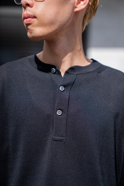 SILK HENLEY NECK PULL OVER / SLPO