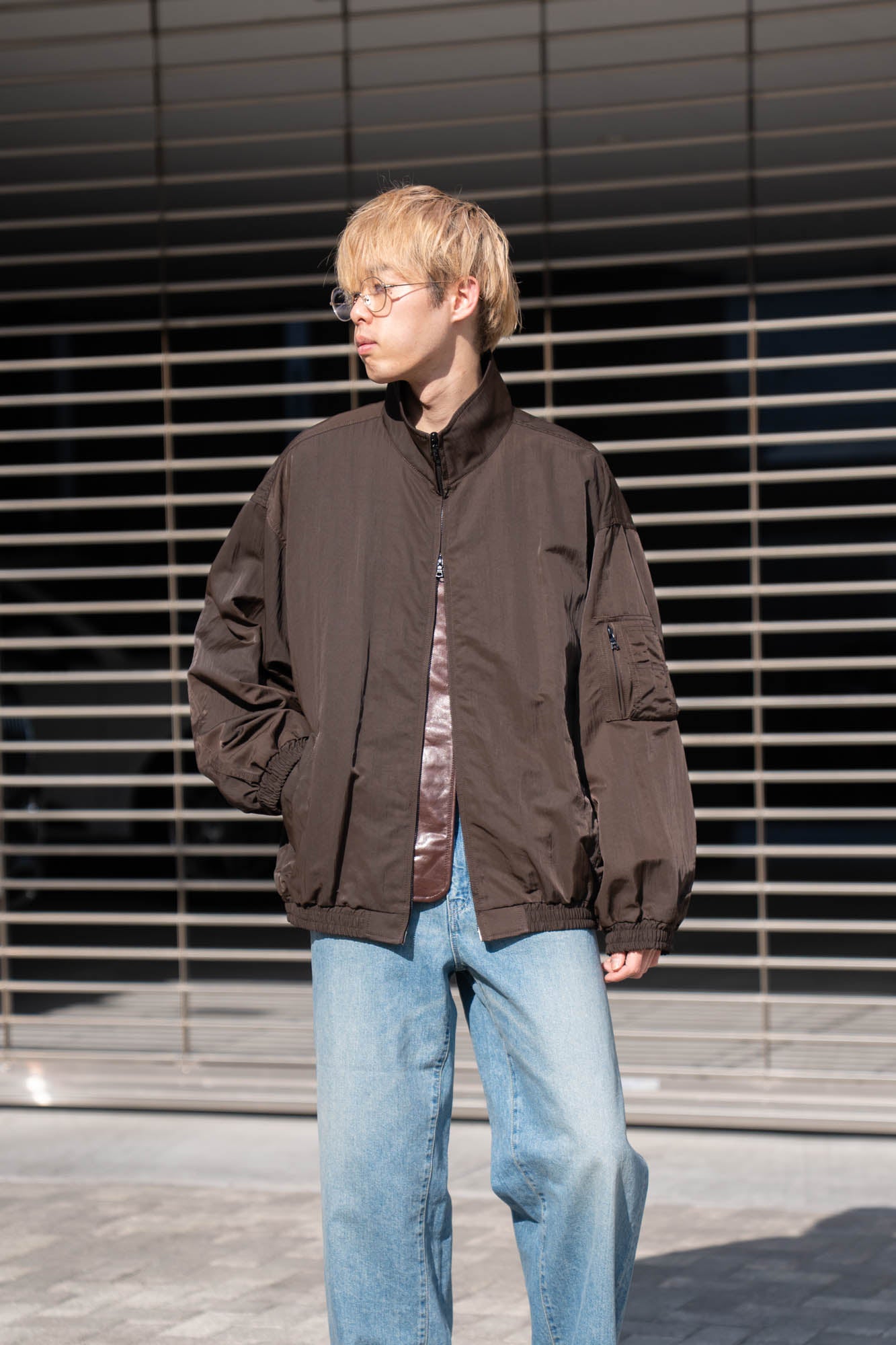 SHRUNK NYLON OVERSIZED FIGHT JACKET(ST.1386)