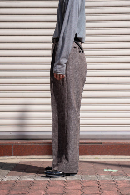 WOOL LINEN 1TUCK SLACKS