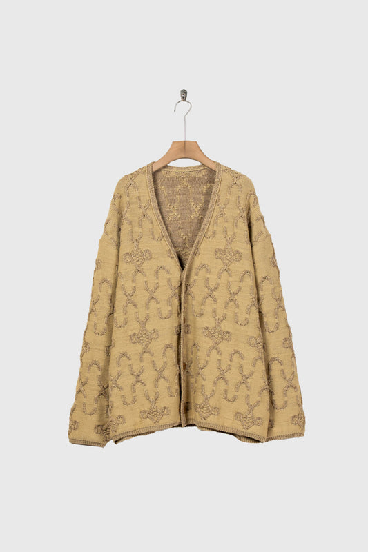 Cable knit reversible cardigan