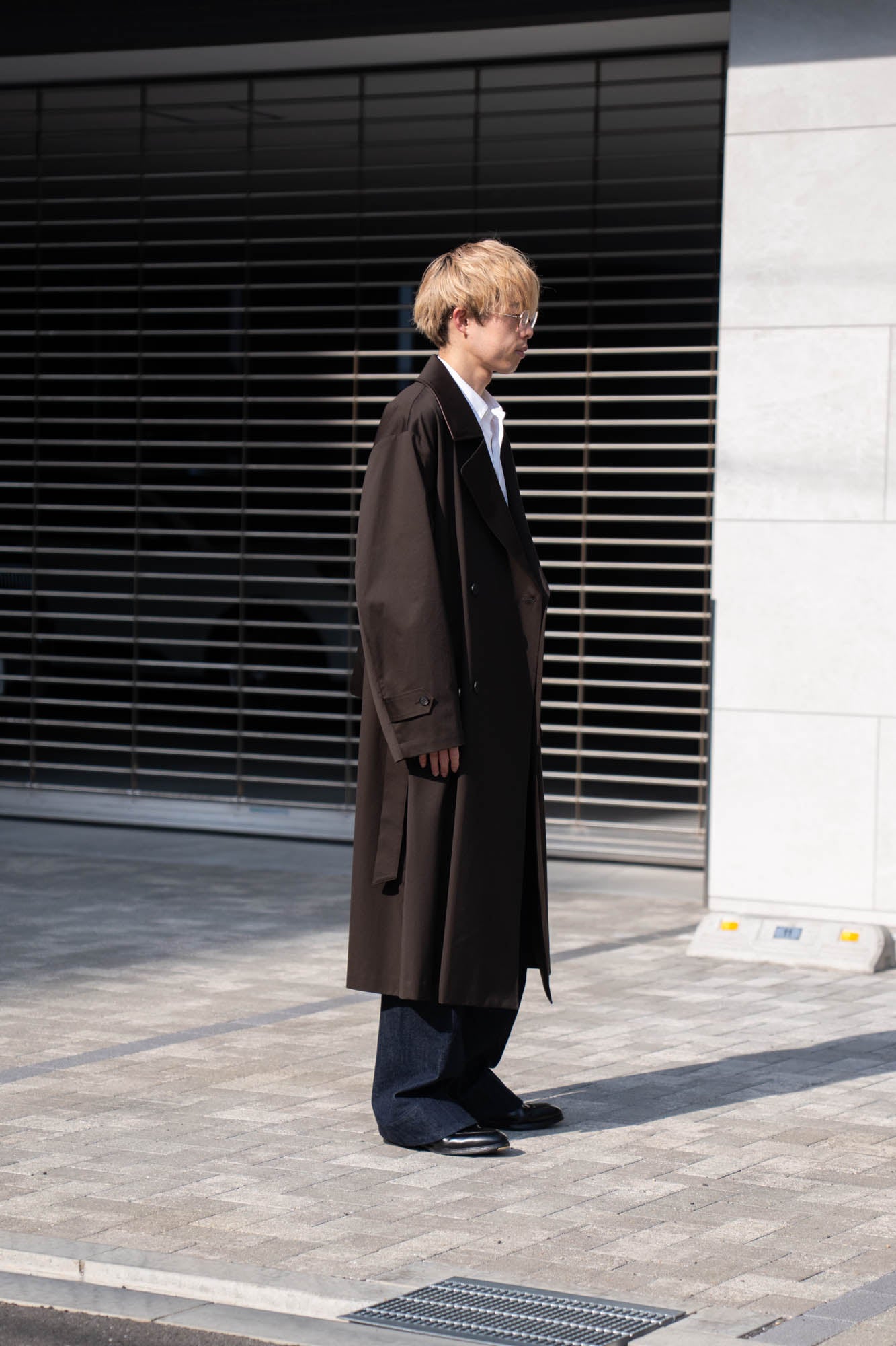 COTTON SATIN OVERSIZED DOUBLE BREASTED COAT(ST.1371)