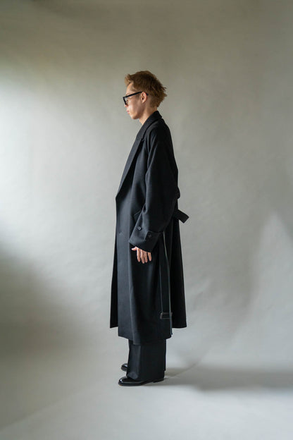 WOOL CASHMERE OVERSIZED PEAK LAPEL CHESTER COAT(ST.1533)