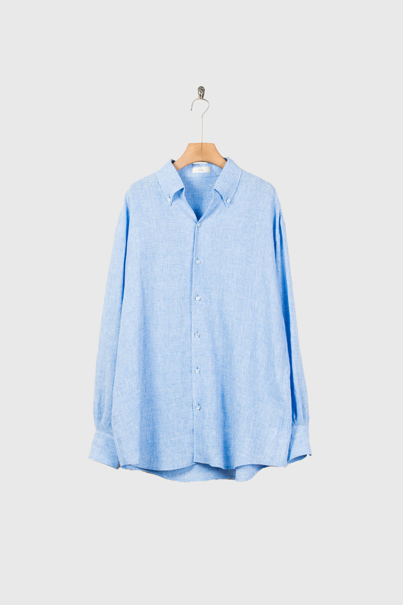 water twisted linen glen check shirt