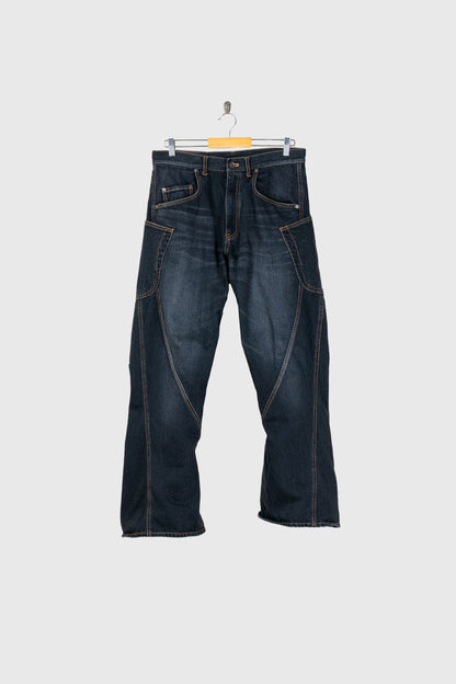 3D Cutting Denim Pants