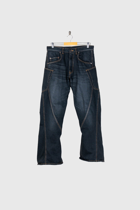 3D Cutting Denim Pants