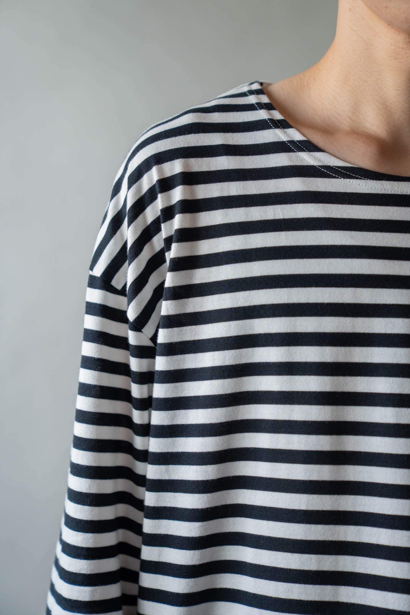 BORDER LONG T SHIRT