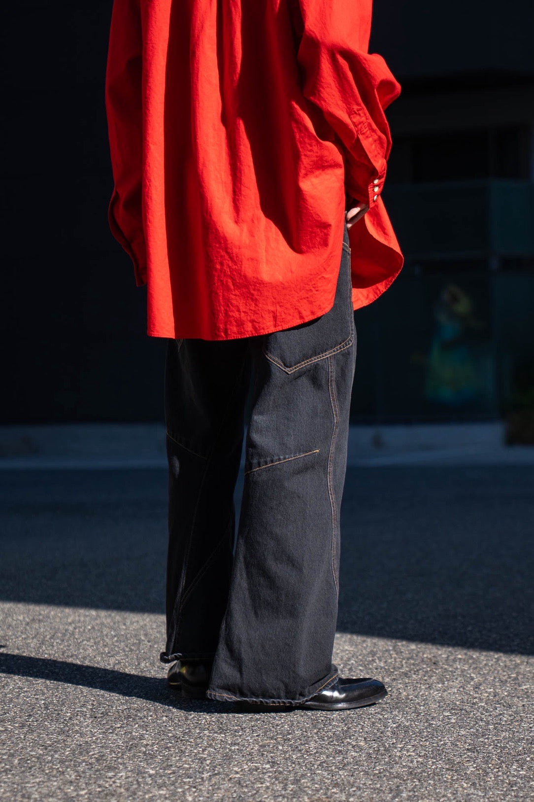 3D Cutting Denim Pants