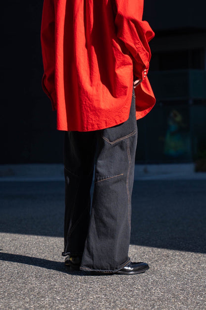 3D Cutting Denim Pants