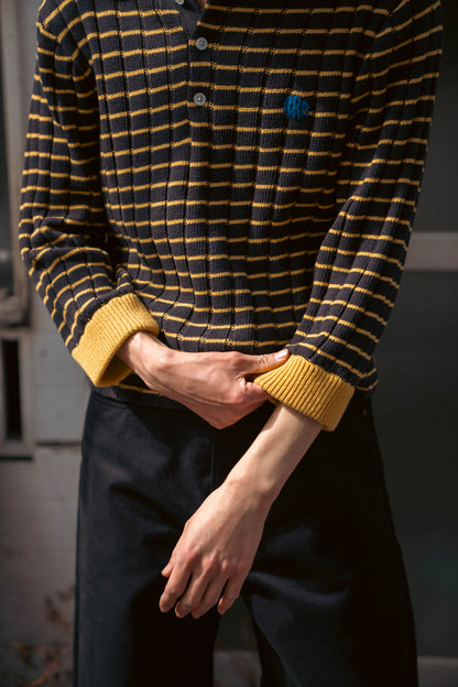 KNITTED CROPPED POLO SHIRT