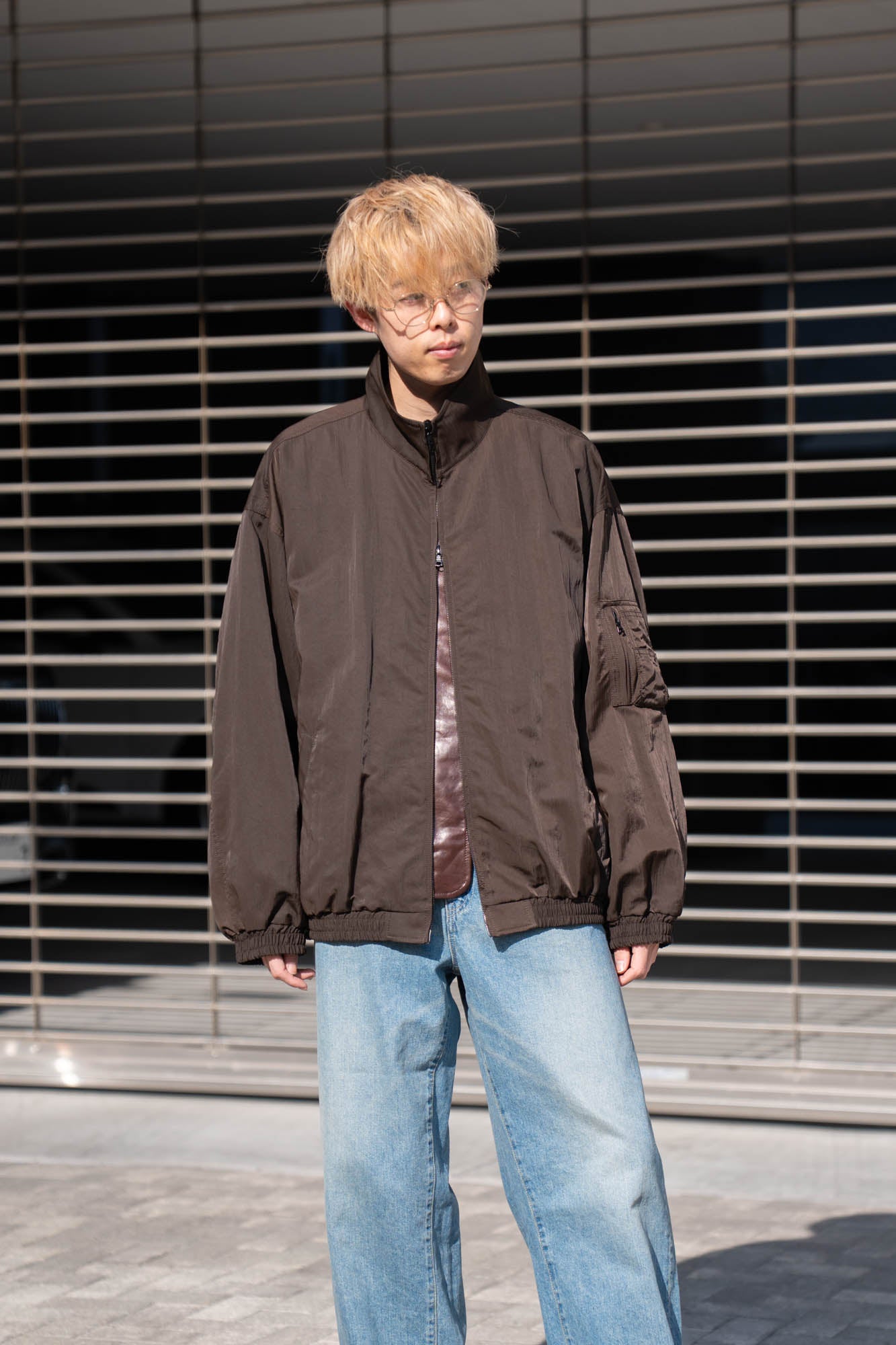 SHRUNK NYLON OVERSIZED FIGHT JACKET(ST.1386)