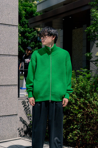 OVERSIZED DRIVERS KNIT ZIP JACKET