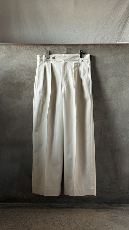 COTTON GABA 2TUCK WIDE SLACKS