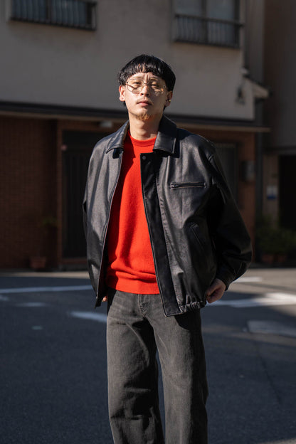 COW LEATHER VINTAGE ZIP JACKET(ST.1380)