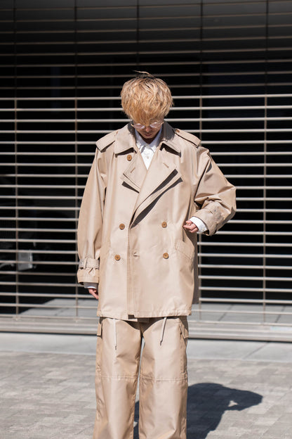 Giza cotton short trench coat