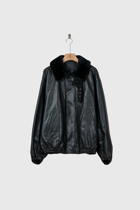 MOUTON COLLAR CALF ZIP JACKET(ST.1549)