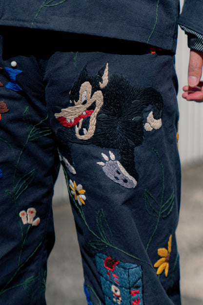 Hand embroidery pants