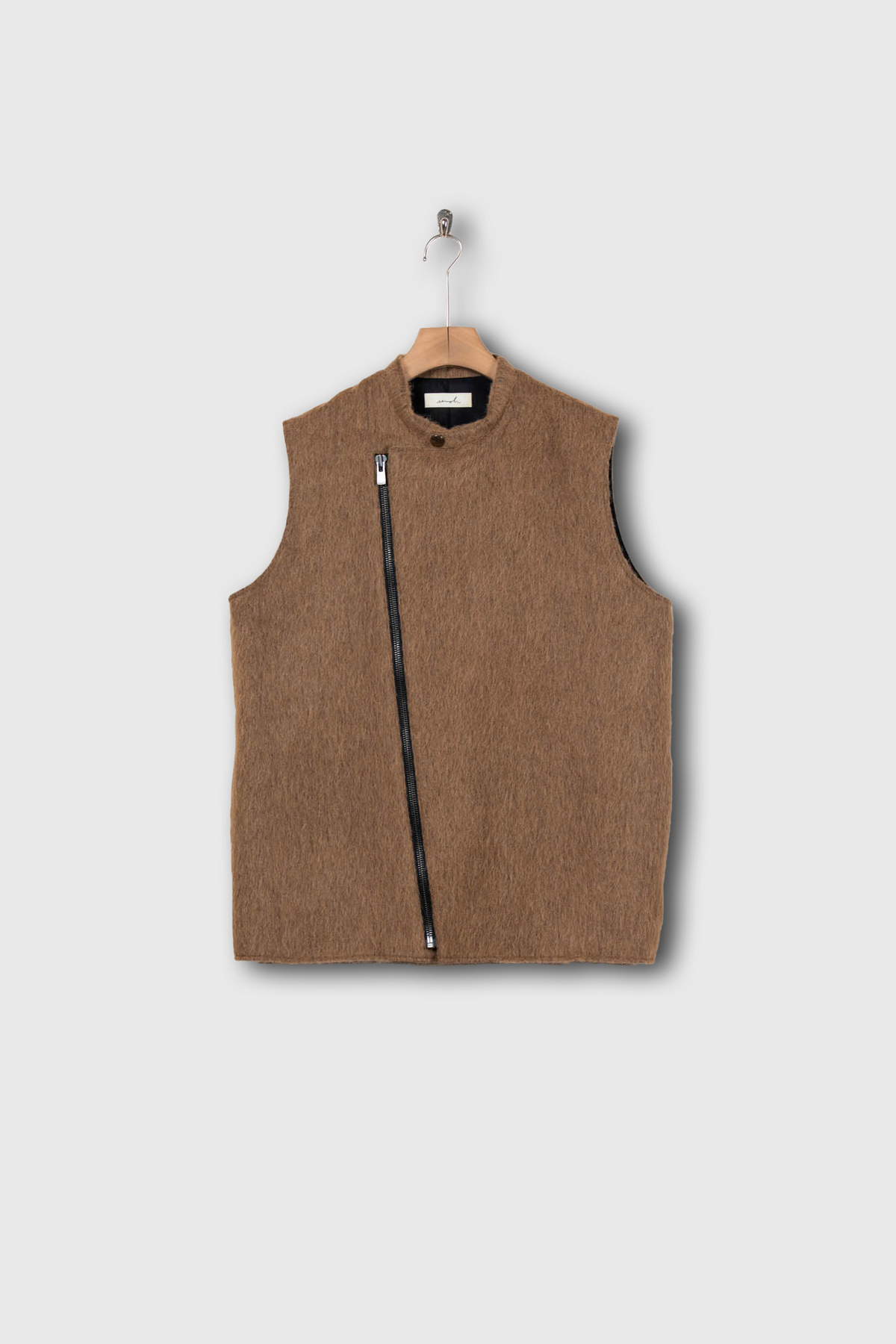 Single Vest Wool Angola Shaggy