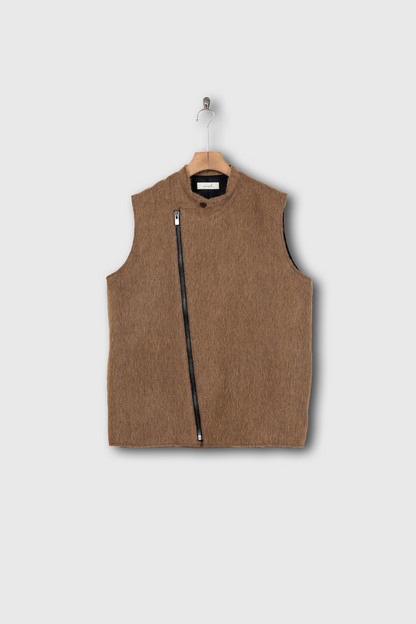 Single Vest Wool Angola Shaggy