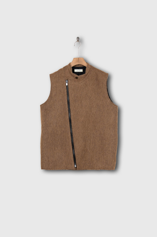 Single Vest Wool Angola Shaggy