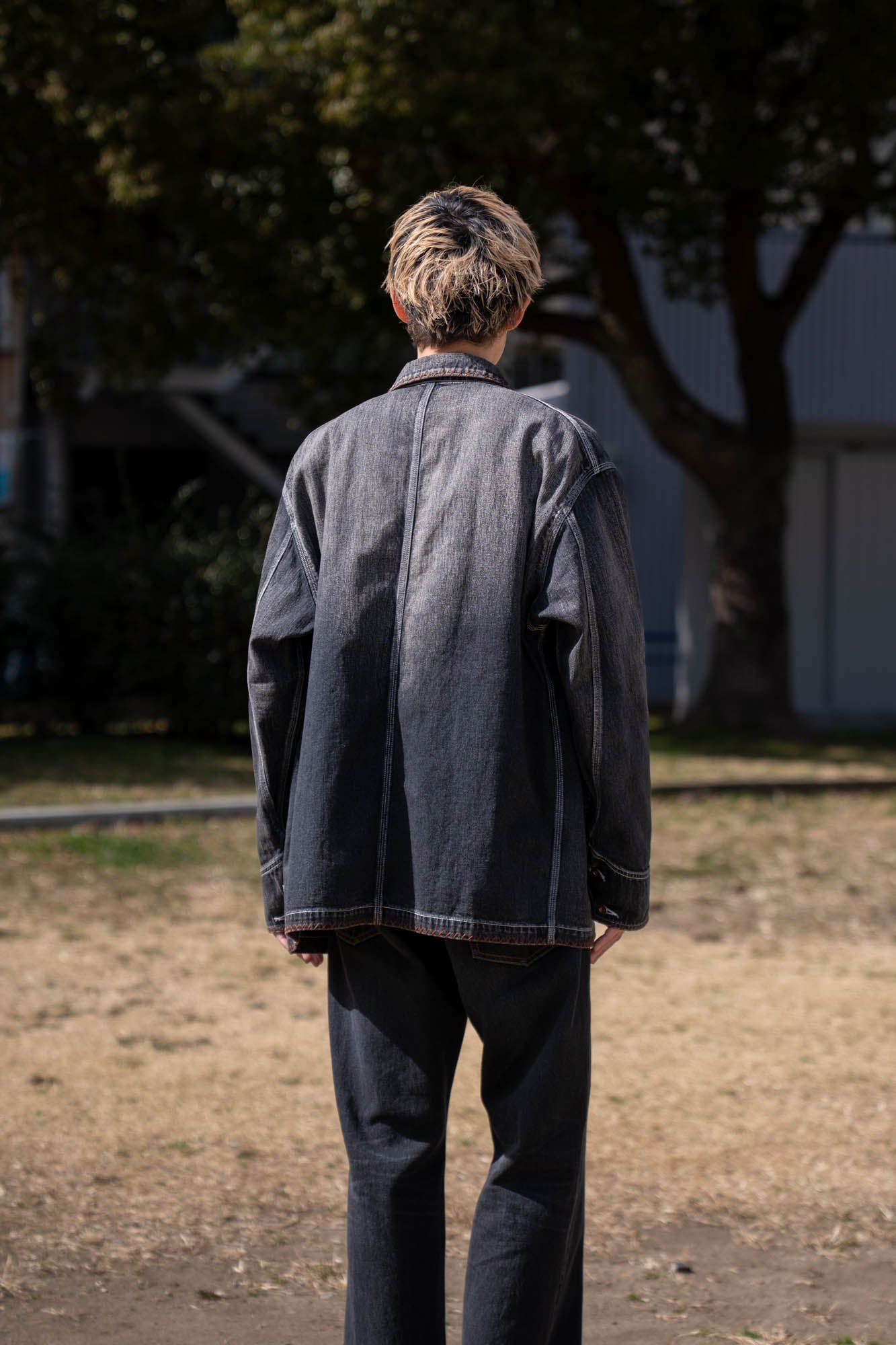Hand-Embroidered Denim Coverall
