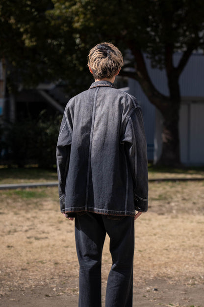 Hand-Embroidered Denim Coverall