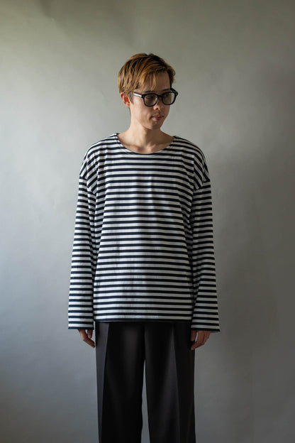 BORDER LONG T SHIRT
