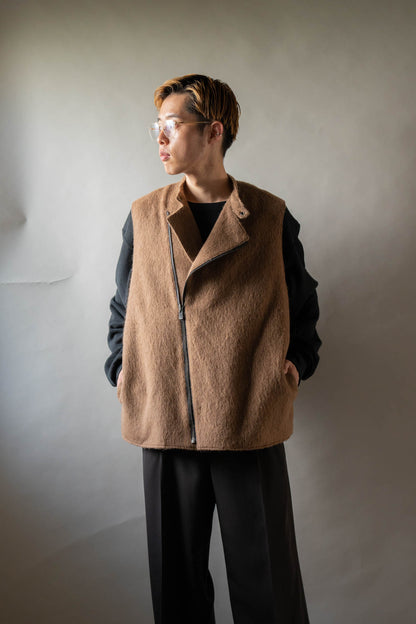 Single Vest Wool Angola Shaggy