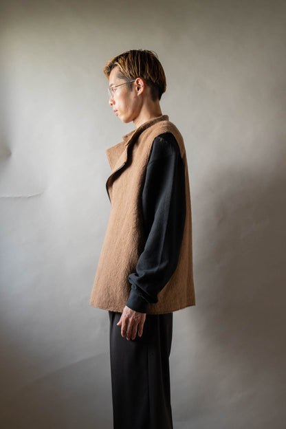 Single Vest Wool Angola Shaggy