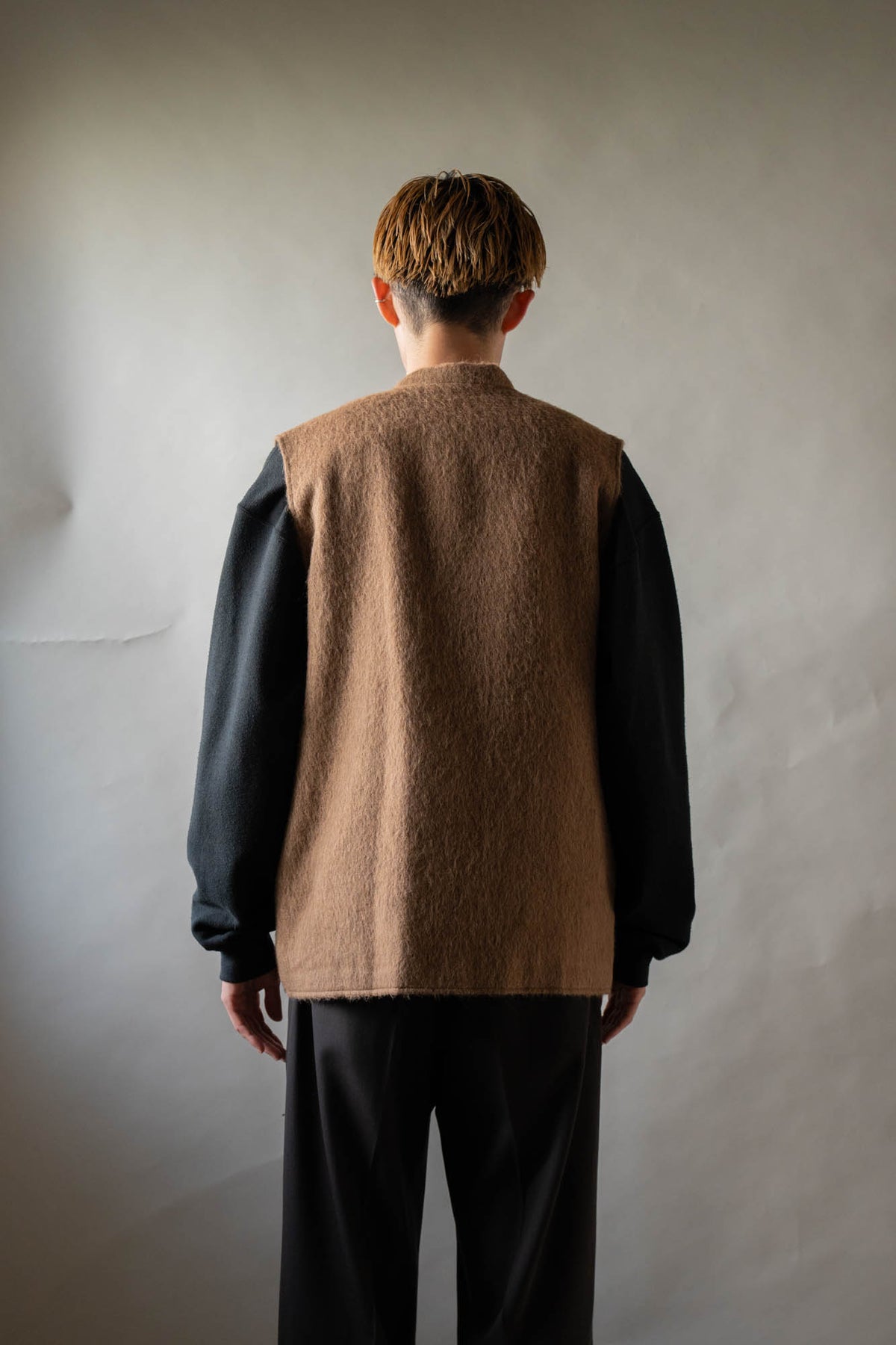 Single Vest Wool Angola Shaggy
