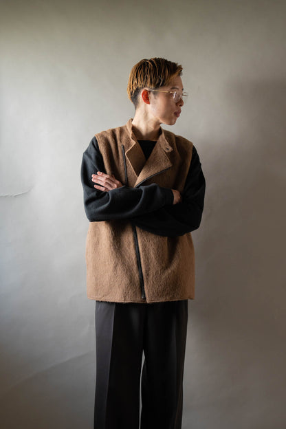 Single Vest Wool Angola Shaggy