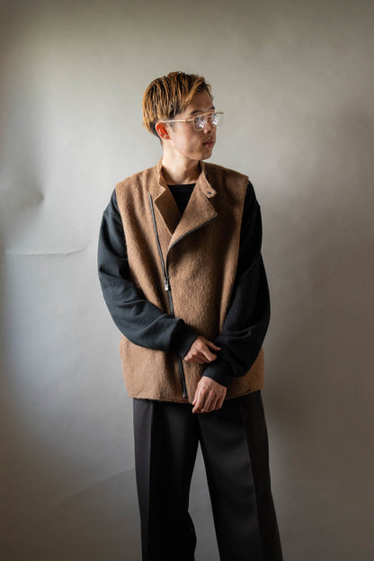 Single Vest Wool Angola Shaggy